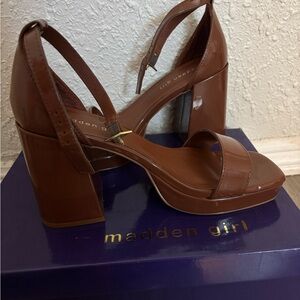 Madden Girl Tan Block Heel Sandals